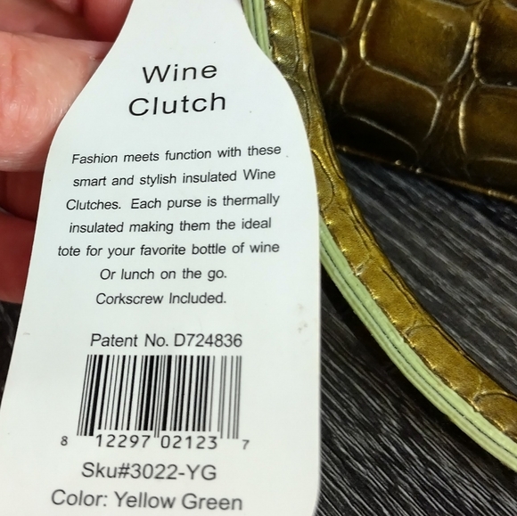 Primeware Wine Bottle PURSE. Thermal New Corkscrew Included Yellow. - Picture 7 of 13